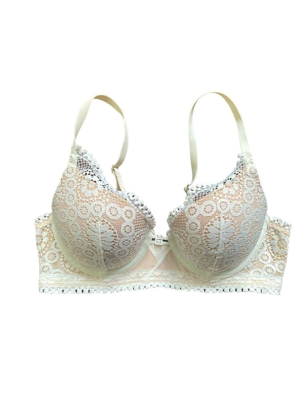Aerie Cream Real Power Plunge Bra 34B